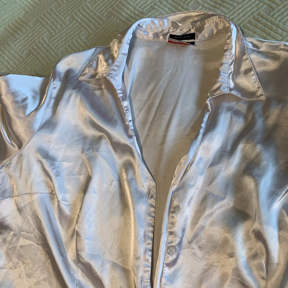 Satin Bell-sleeve Blouse